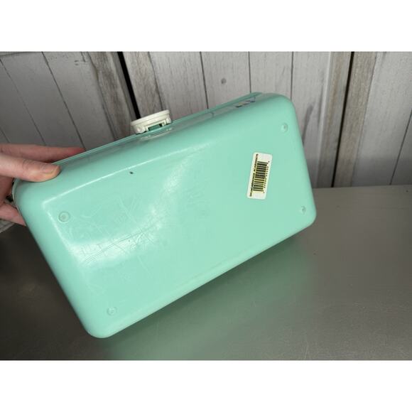 Vintage Y2K Caboodle Makeup Case USA Organizer Peach Teal Two Tier & Mirror - Picture 2 of 8